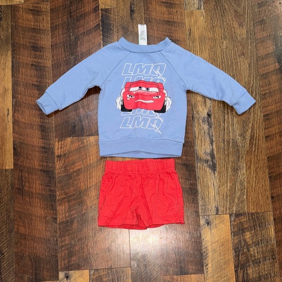 Disney Other - Disney Lightning McQueen Sweater Blue Red Baby Outfit